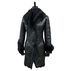 Giacca lunga in pelle di shearling Loewe Nero