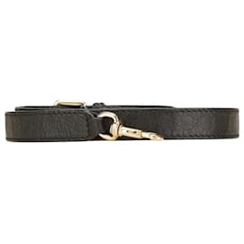 Gucci-Gucci Guccissima Leather Shoulder Strap-Black