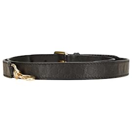 Gucci-Gucci Guccissima Leather Shoulder Strap-Black