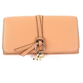 Chloé Chloe Alphabet Flap Long Wallet Beige Other