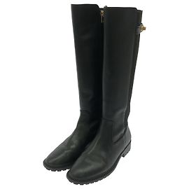 Coach Leather Long Boots Black