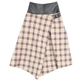 Rock aus Lammwolle und Seide von Louis Vuitton Schwarz Mehrfarben Beige