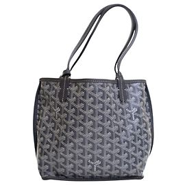 Mini Goyardine réversible Anjou gris Goyard Marron