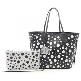 Louis Vuitton x Yayoi Kusama Neverfull MM Tote Bag Black White