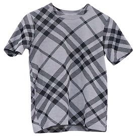 Camiseta a cuadros Burberry en algodón gris Gris