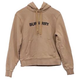 Brauner Baumwoll-Hoodie mit Burberry-Logo-Print Braun Rot