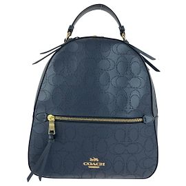 Coach Signature Leather Backpack Blue