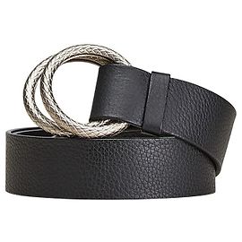 Bottega Veneta Double Ring Leather Belt Black