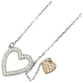 Colar de strass com motivo de coração Swarovski Prata