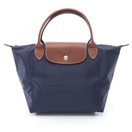 Tote Bag aus recyceltem Polyamid-Leinen Le Pliage Original von Longchamp Blau Andere