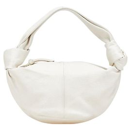 Bottega Veneta Double Knot Leather Handbag White