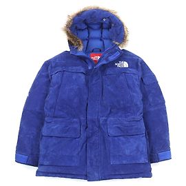 Supreme THE NORTH FACE Parka in Piuma in Camoscio Blu