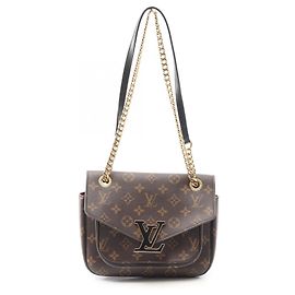 Borsa a Spalla Passy Louis Vuitton Marrone Nero Monogramma