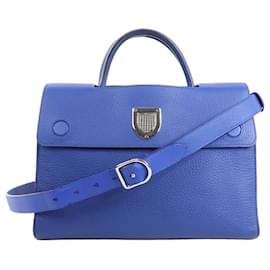 Dior-Dior Diorever Medium Leather 2Way Handbag in Blue-Blue
