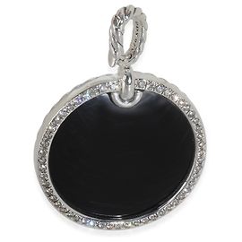 Pingente Disc de Ônix e Diamantes em Prata Esterlina David Yurman Outro