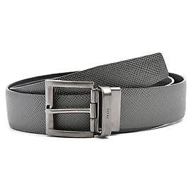 Prada Men's Reversible Saffiano Leather Belt Brown Black