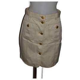 Falda Moschino de algodón beige Talla 44 Beige