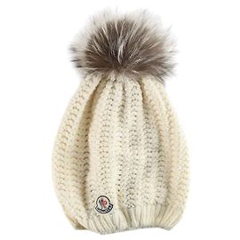 Moncler White wool beanie White