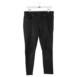 Maje Black leather straight pants Black