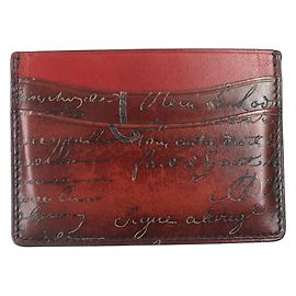 Berluti Pass case Calligraphy Leather Card Case Brown