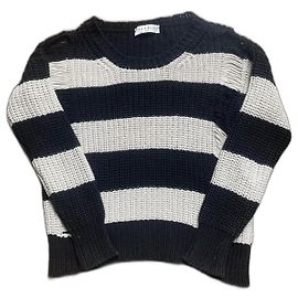 Sandro Striped Cotton Knitwear Black Eggshell Black Eggshell