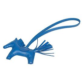 Hermès Hermes Rodeo PM Agneau Milo Bag Charm Blue