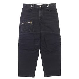Louis Vuitton Denim Workwear Pants Monogram Cotton Denim Pants Black
