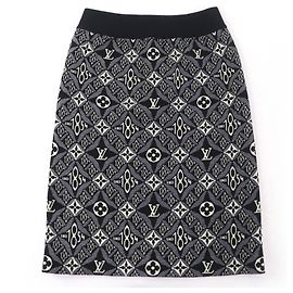 Louis Vuitton SINCE1854 Monogram Knit Wool Skirt Black