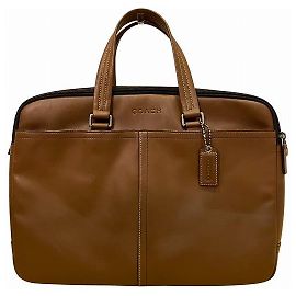 Coach Lexington Commuter Leather Briefcase Brown Camel