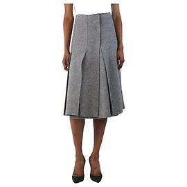 Proenza Schouler Grauer Woll-Midi-Rock - Größe UK 6 Grau