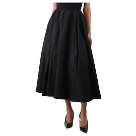 Khaite Jupe midi plissée en coton noir - taille UK 6 Noir