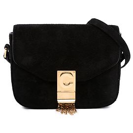 Céline Celine Petit Sac Pampille en Suède Noir Noir
