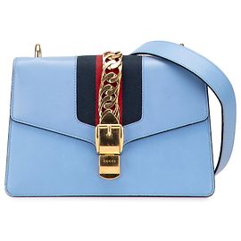 Bolso pequeño de cuero azul Sylvie Web de Gucci Azul Azul claro