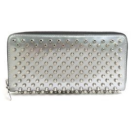 Christian Louboutin Silver Patent Leather Long Wallet Silvery
