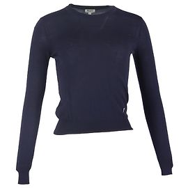 Kenzo Rundhalspullover aus marineblauer Wolle Blau Marineblau
