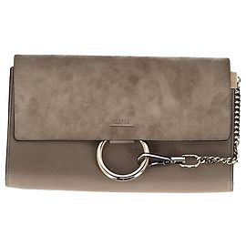 Pochette Chloé Faye en Suède Grise Gris