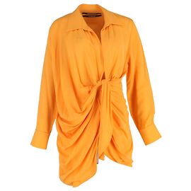 Robe Mini Drapée Bahia en Viscose Orange de Jacquemus Orange