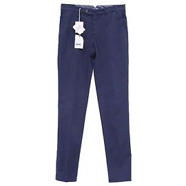 Pantalones de algodón azul marino Brunello Cucinelli ajuste italiano Azul Azul marino
