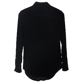 Saint Laurent-Saint Laurent Button-Up Shirt in Black Velvet-Black