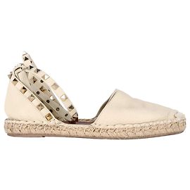 Valentino Garavani Espadrillas Valentino Rockstud in pelle bianca Bianco