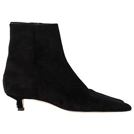 Aeyde Sofie Kitten-Heel Ankle Boots in Black Suede Black