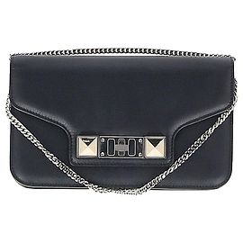 Borsa Proenza Schouler PS11 Wallet on a Chain in pelle di vitello nera Nero