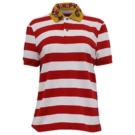 Polo de Algodón Rojo con Bordado de Serpiente Gucci Roja