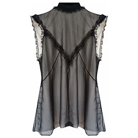 CHANEL 09A 2009 Karl Lagerfeld Seidentop Grau