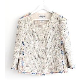 Chanel Spring 1999 99P Candy Tweed Puff Paint Trim Jacket Pink Multiple colors