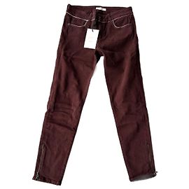 Zapa Skinny Hose Dunkel Bordeaux Baumwolle Bordeaux