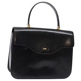BALLY Borsa a mano in pelle nera e oro Auth gh533 Nero D'oro