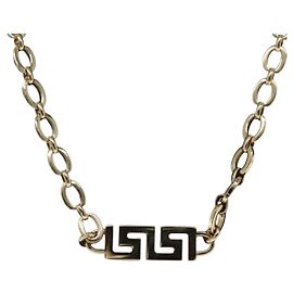 Collier VERSACE métal Or Auth 138043 Doré