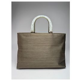 Vintage Givenchy Canvas-Handtasche Grau/Silber Silber