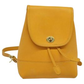 Coach Backpack Leather Yellow Auth am8967 Yellow